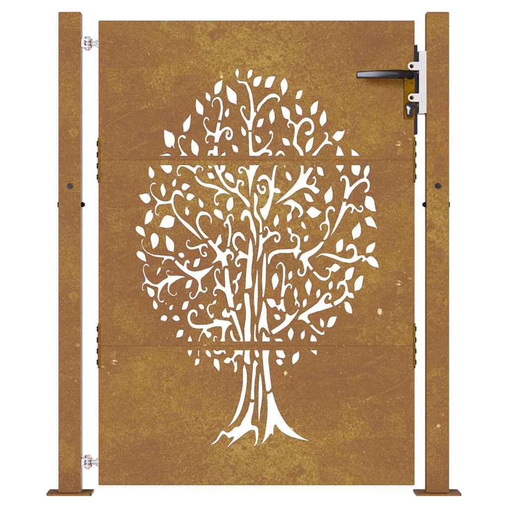 Gartentor 105x155 cm Cortenstahl Baum-Design