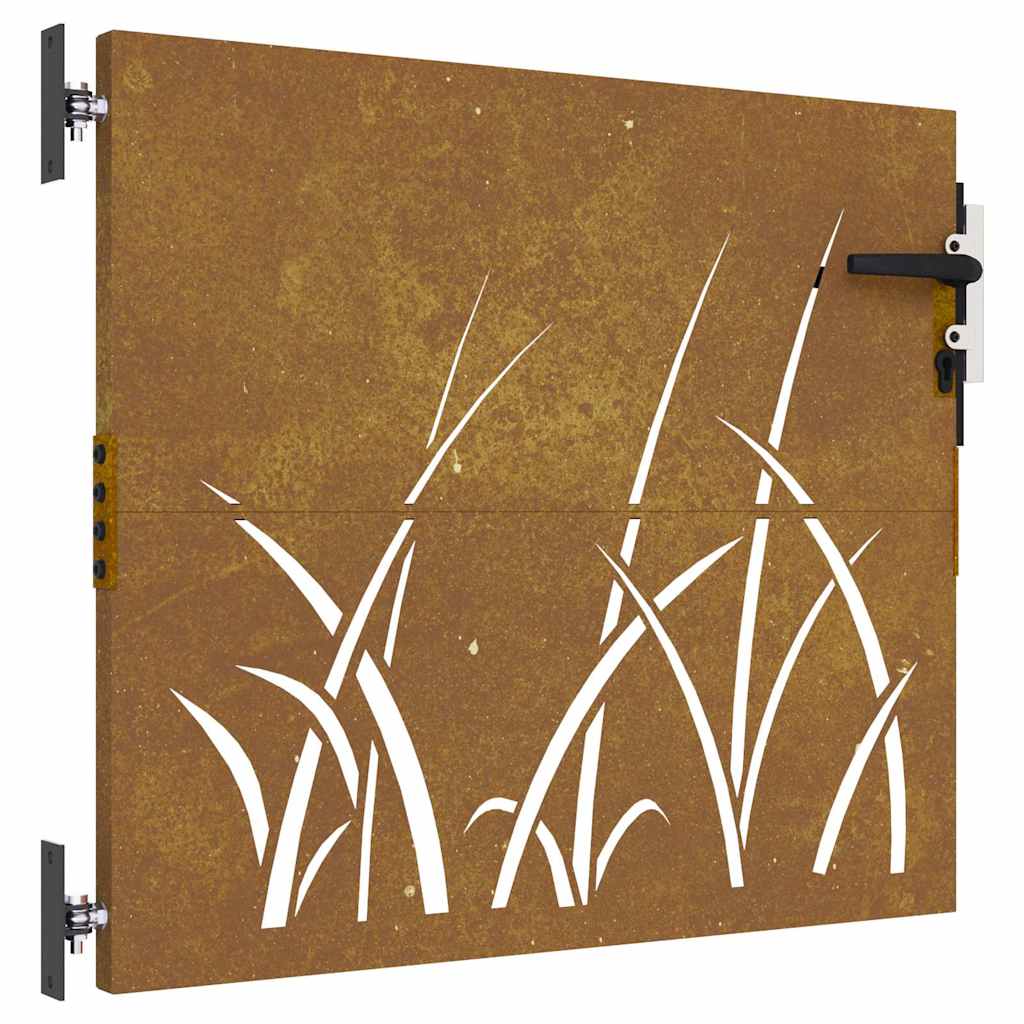 Gartentor 85x75 cm Cortenstahl Gras-Design