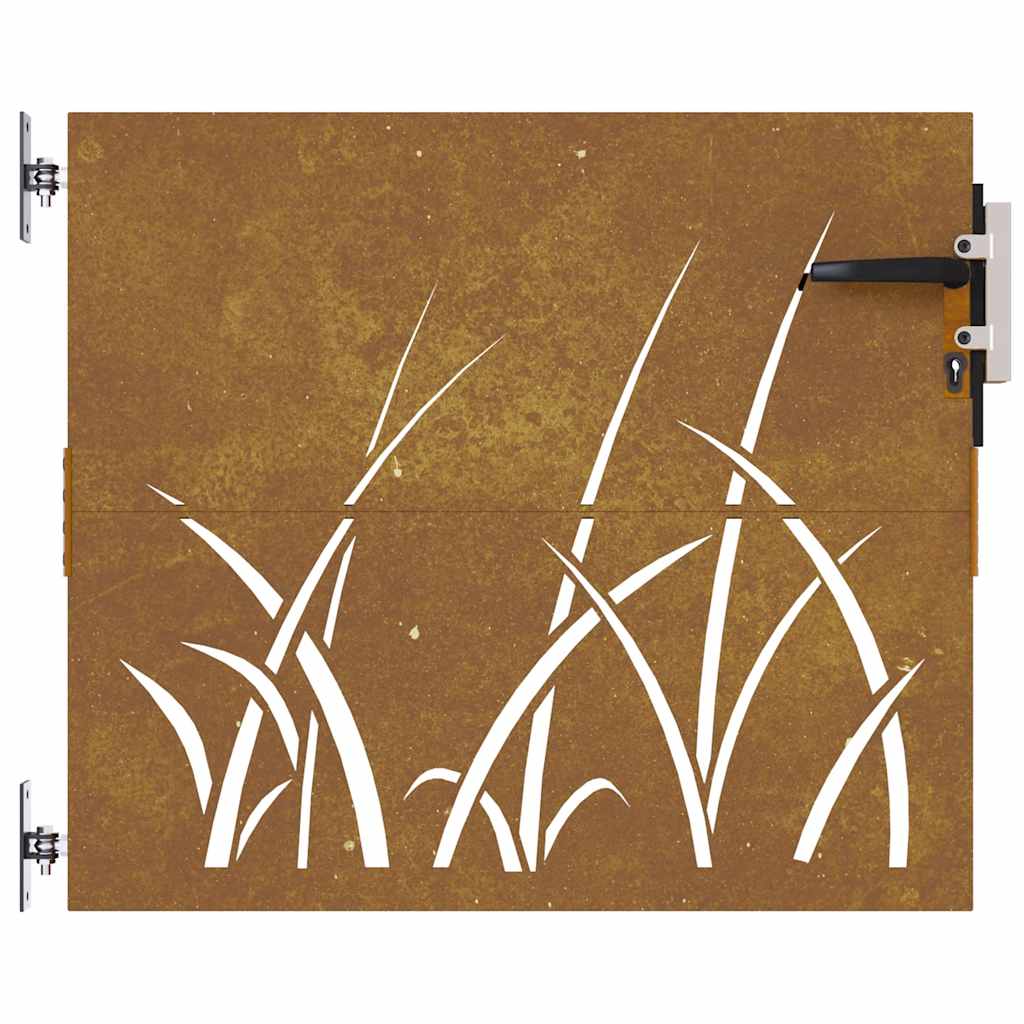 Gartentor 85x75 cm Cortenstahl Gras-Design