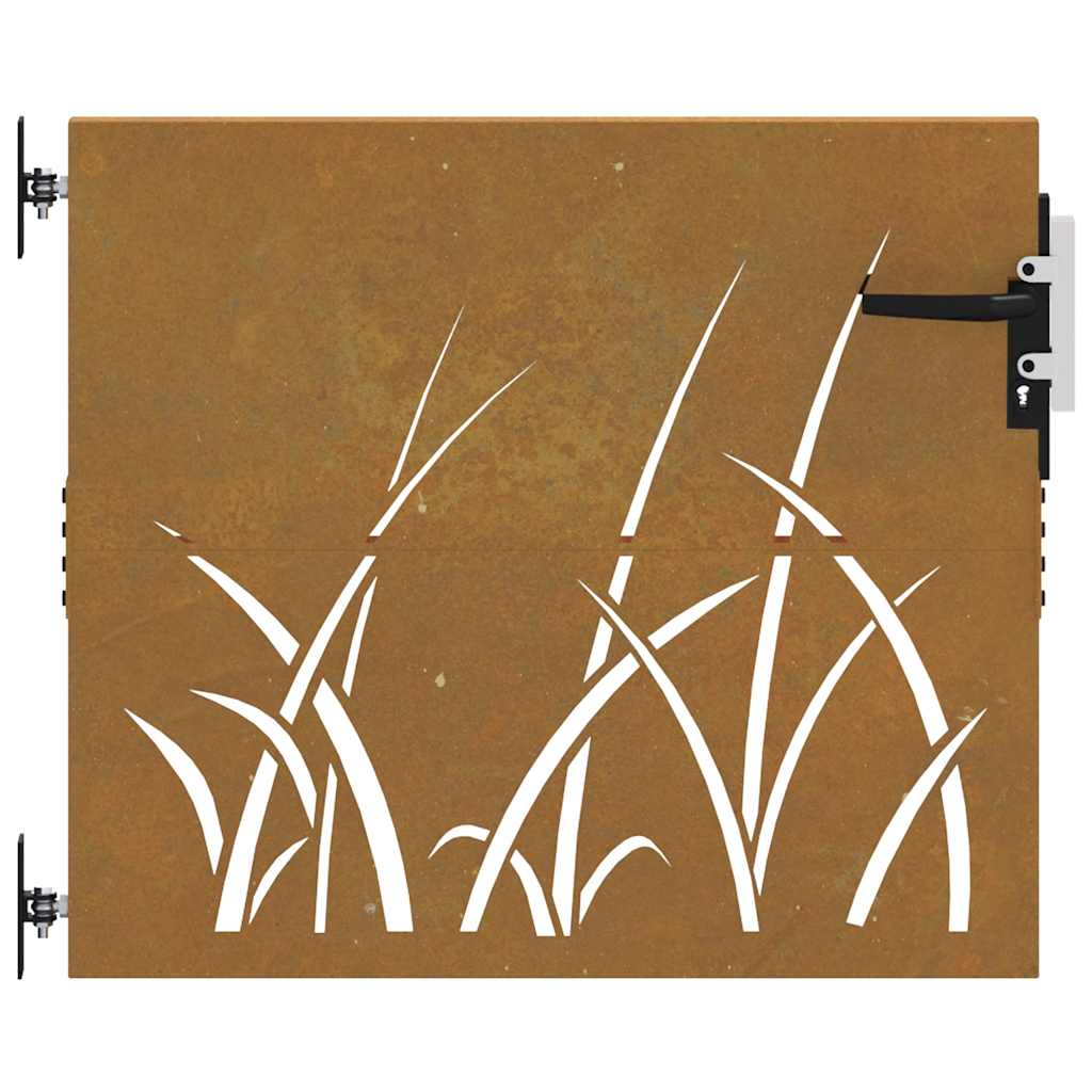 Gartentor 85x100 cm Cortenstahl Gras-Design