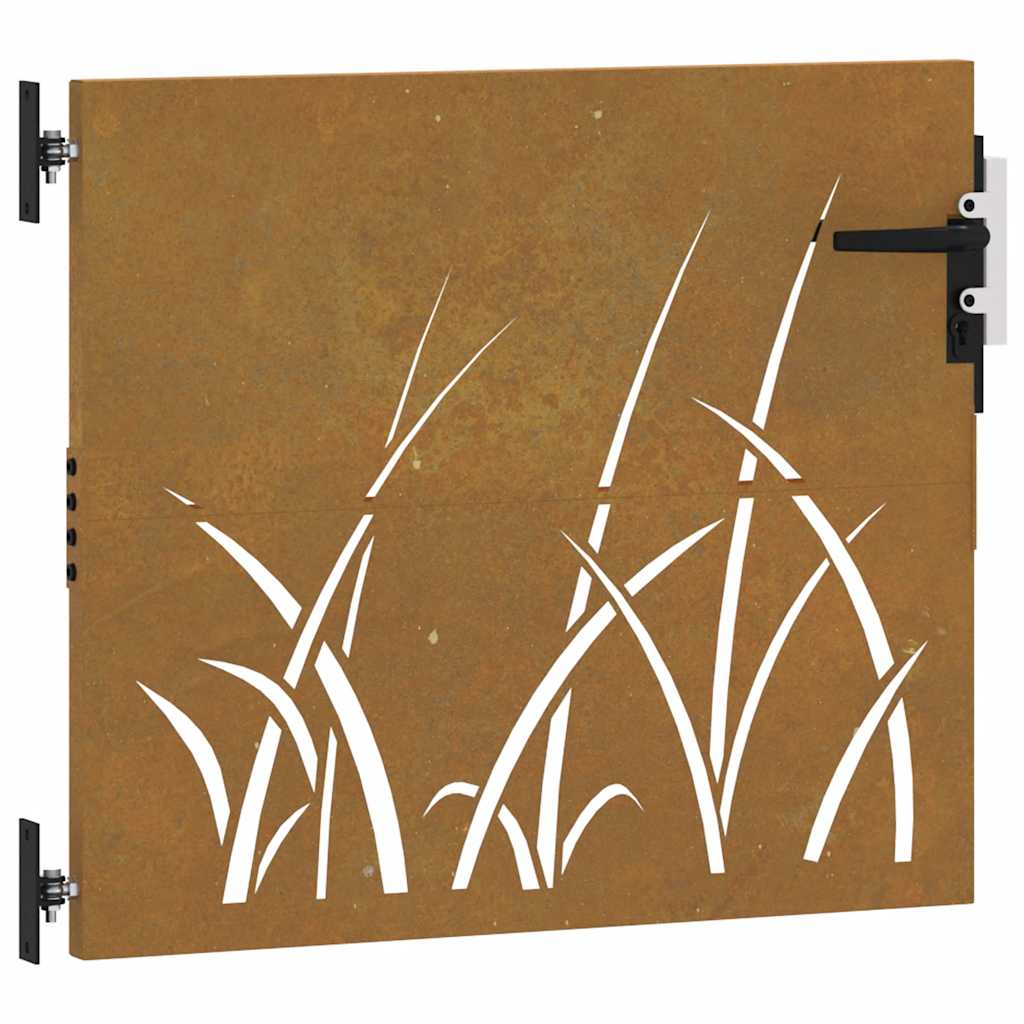 Gartentor 85x100 cm Cortenstahl Gras-Design