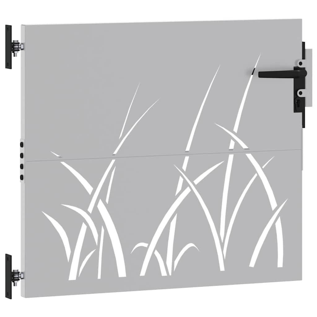 Gartentor 85x100 cm Cortenstahl Gras-Design