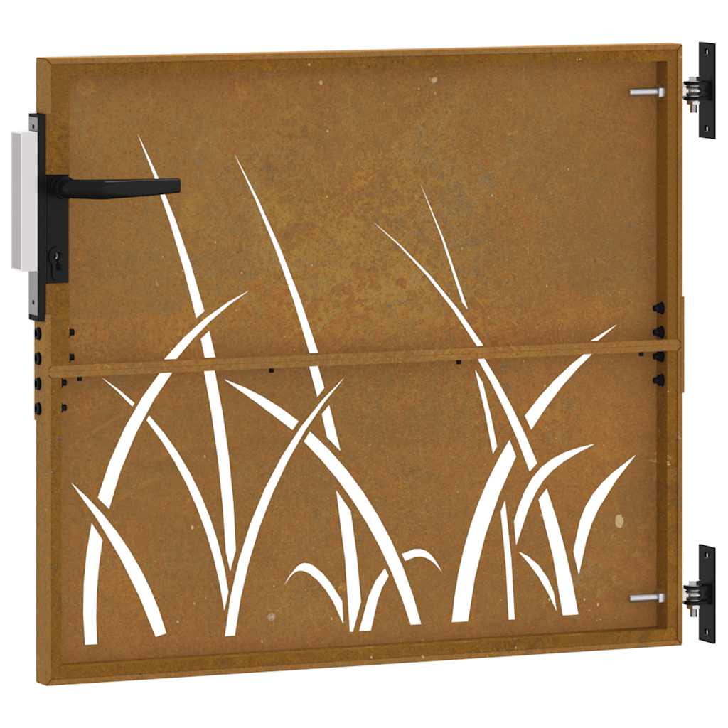 Gartentor 85x100 cm Cortenstahl Gras-Design