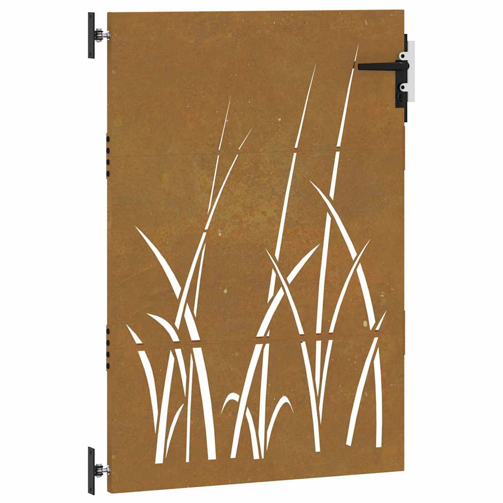 Gartentor 85x125 cm Cortenstahl Gras-Design