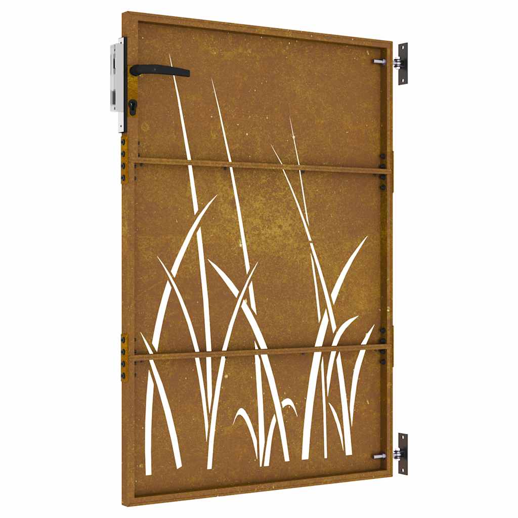 Gartentor 85x125 cm Cortenstahl Gras-Design