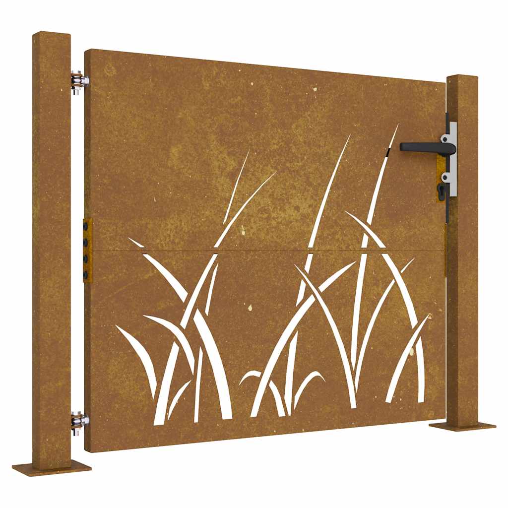 Gartentor 105x80 cm Cortenstahl Gras-Design