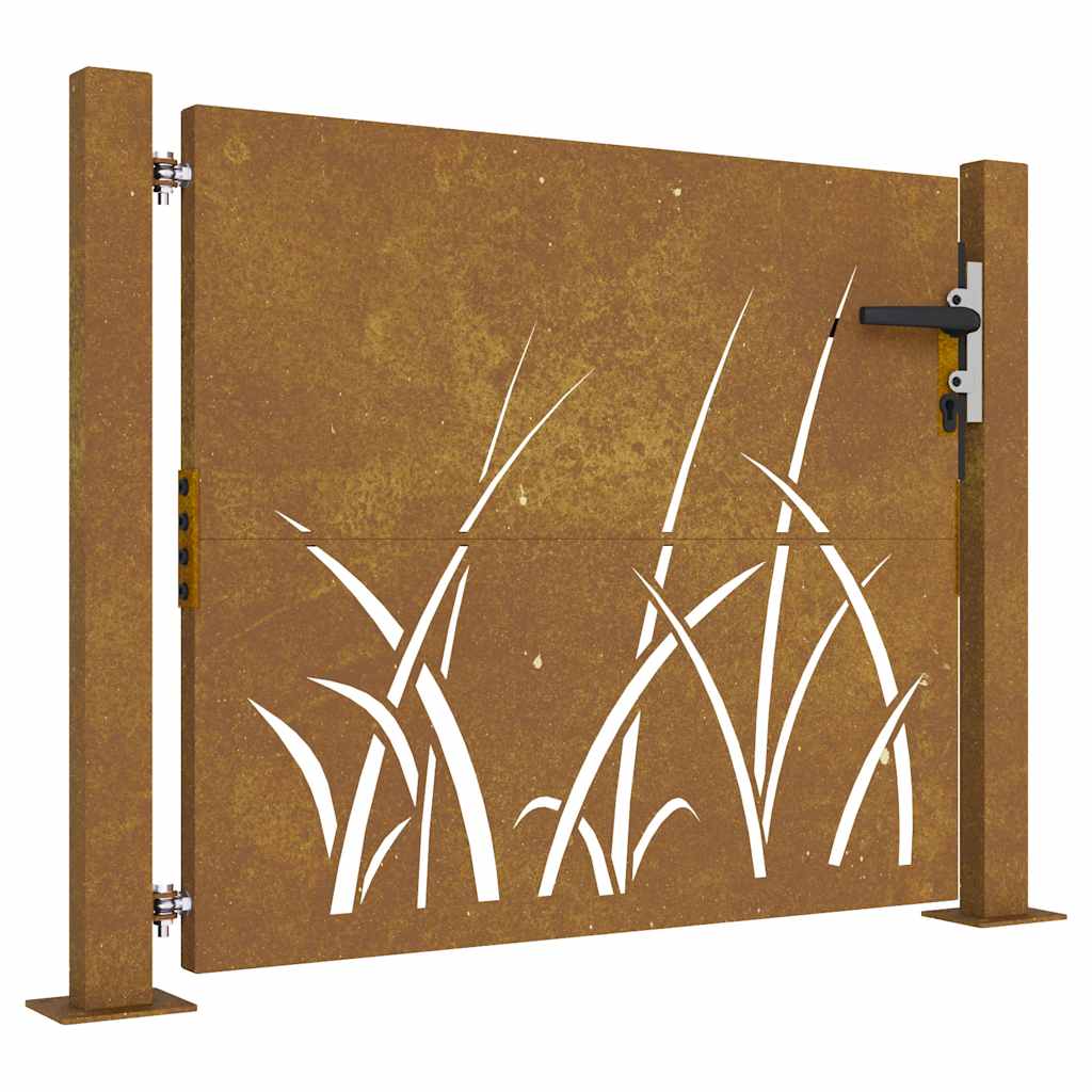 Gartentor 105x105 cm Cortenstahl Gras-Design