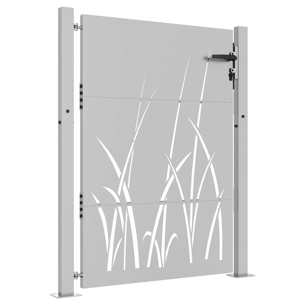 Garden gate 105x130 cm Corten steel grass design