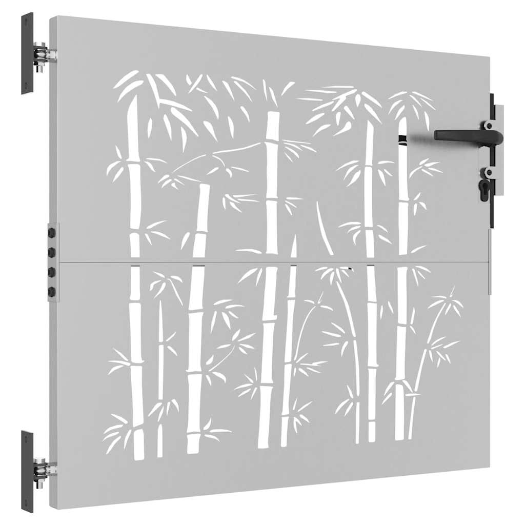 Gartentor 85x75 cm Cortenstahl Bambus-Design