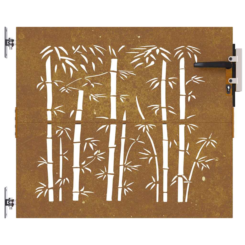 Gartentor 85x75 cm Cortenstahl Bambus-Design