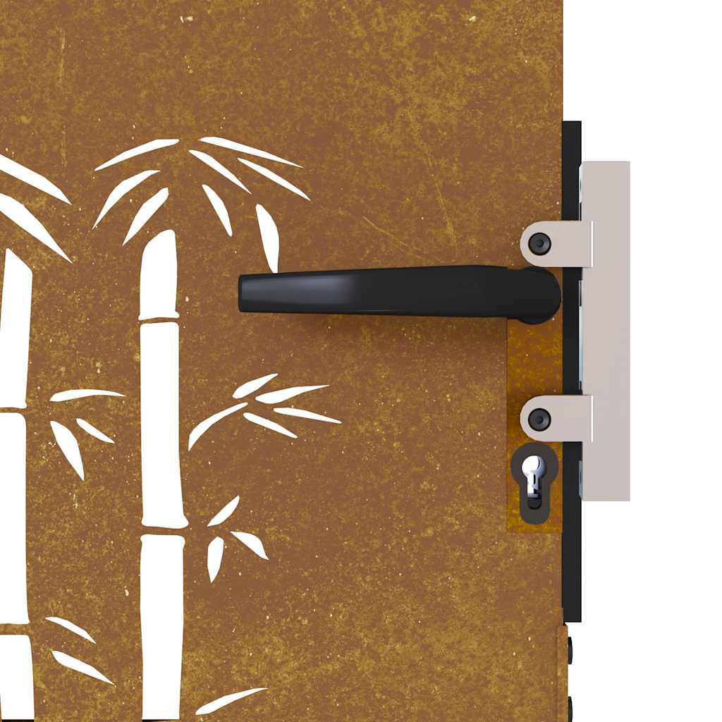 Gartentor 85x75 cm Cortenstahl Bambus-Design