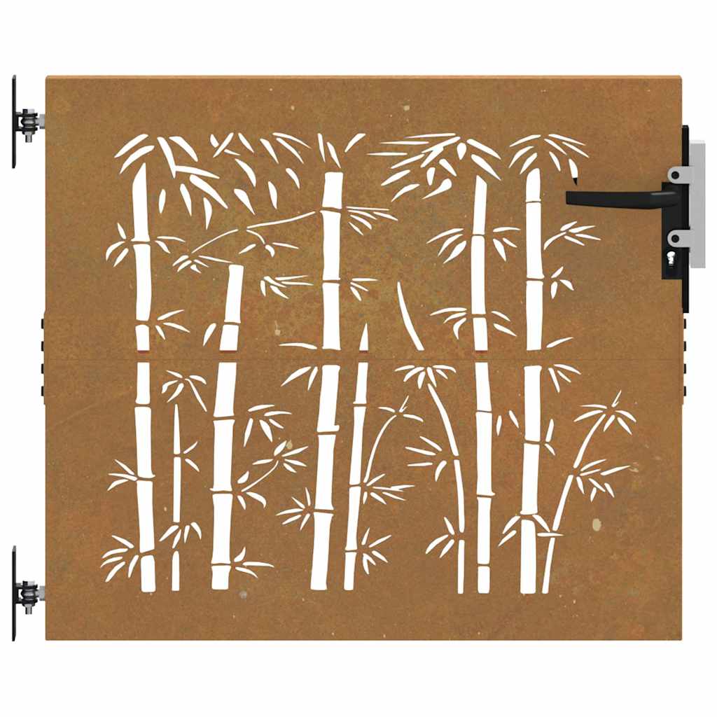 Gartentor 85x100 cm Cortenstahl Bambus-Design