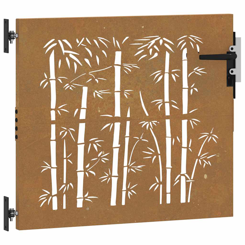 Gartentor 85x100 cm Cortenstahl Bambus-Design