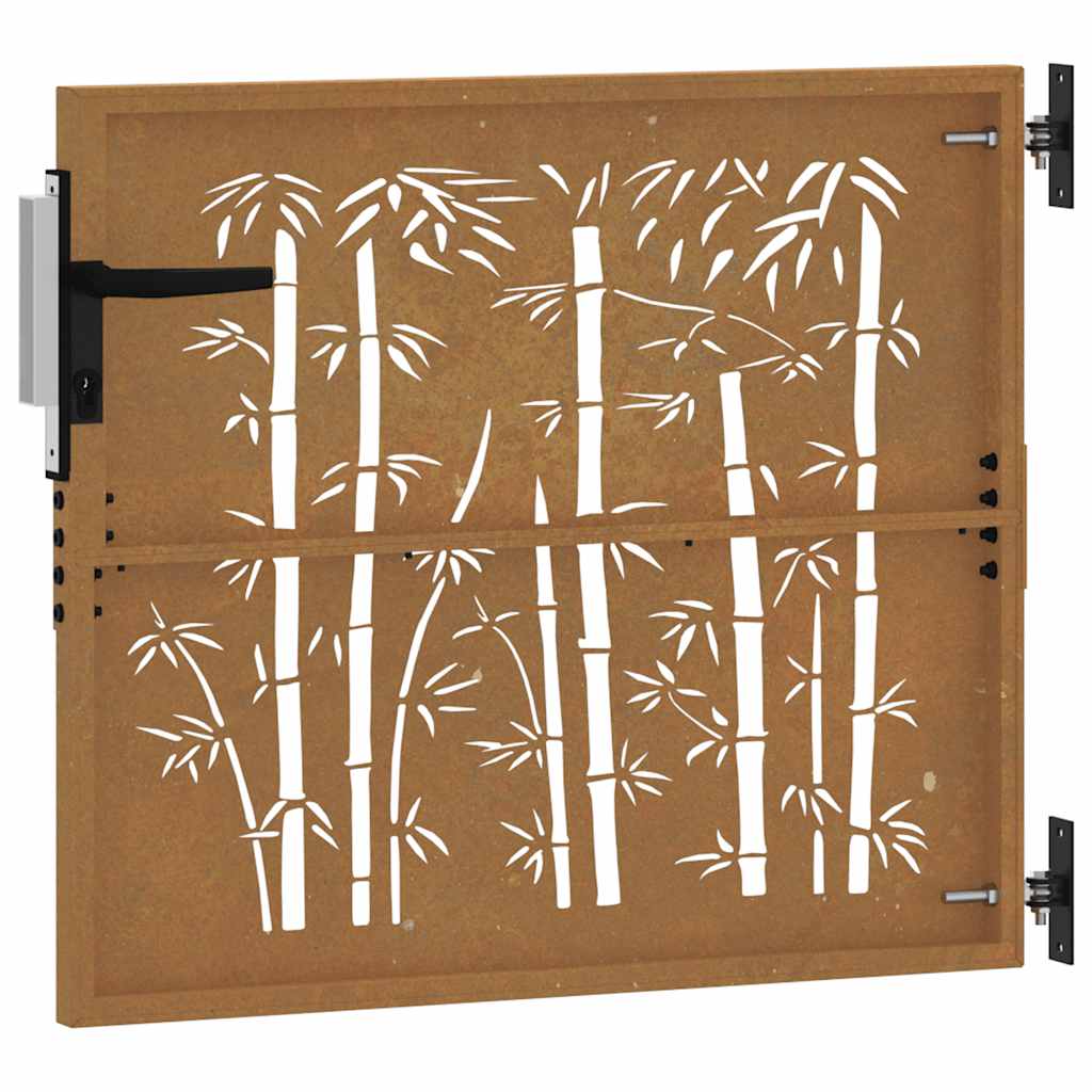 Gartentor 85x100 cm Cortenstahl Bambus-Design