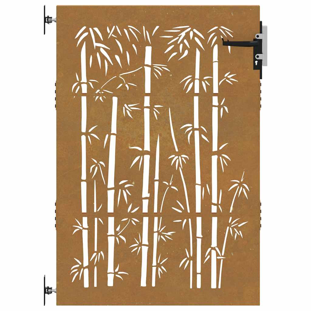 Gartentor 85x125 cm Cortenstahl Bambus-Design
