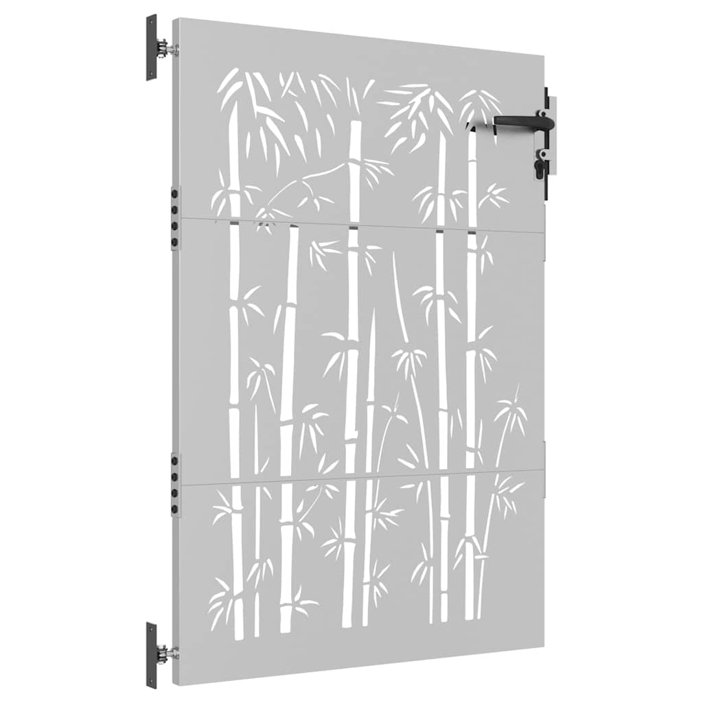 Gartentor 85x125 cm Cortenstahl Bambus-Design