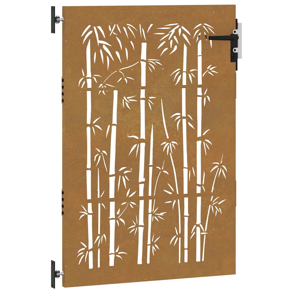 Gartentor 85x125 cm Cortenstahl Bambus-Design