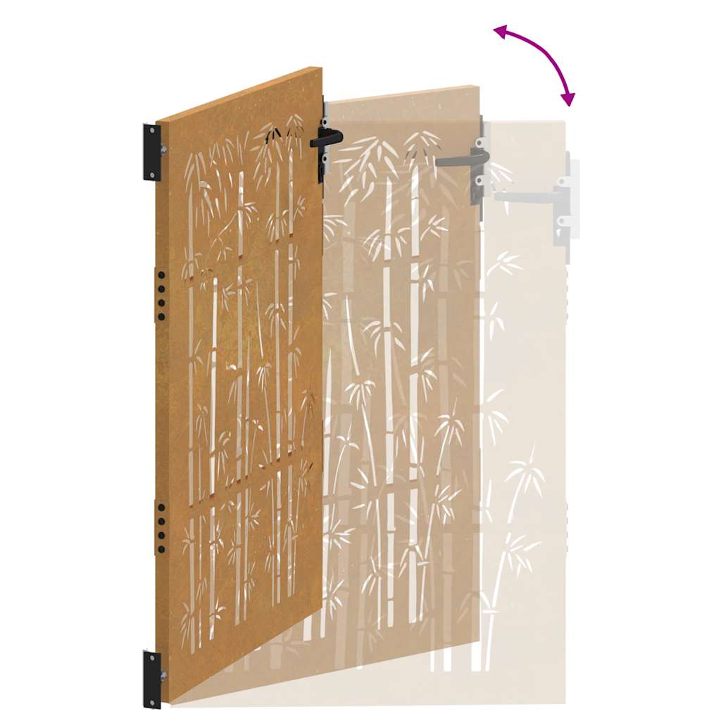 Gartentor 85x125 cm Cortenstahl Bambus-Design