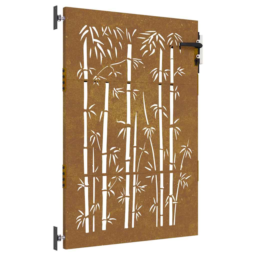 Gartentor 85x150 cm Cortenstahl Bambus-Design