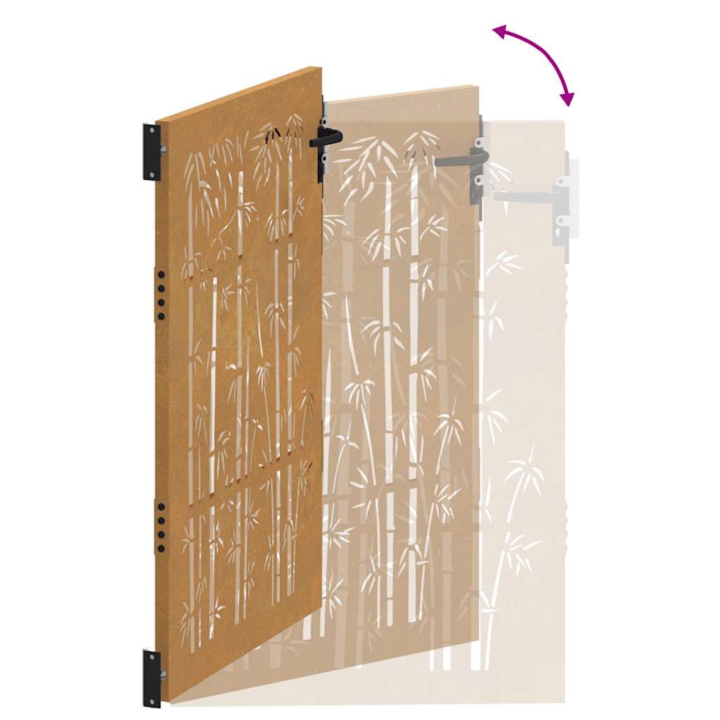 Gartentor 85x150 cm Cortenstahl Bambus-Design