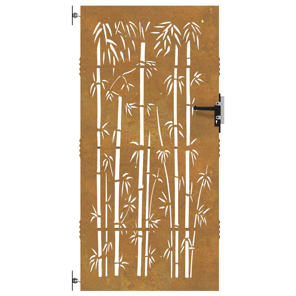 Gartentor 85x175 cm Cortenstahl Bambus-Design