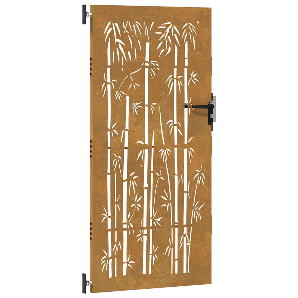 Gartentor 85x175 cm Cortenstahl Bambus-Design