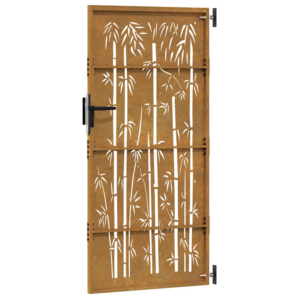 Gartentor 85x175 cm Cortenstahl Bambus-Design
