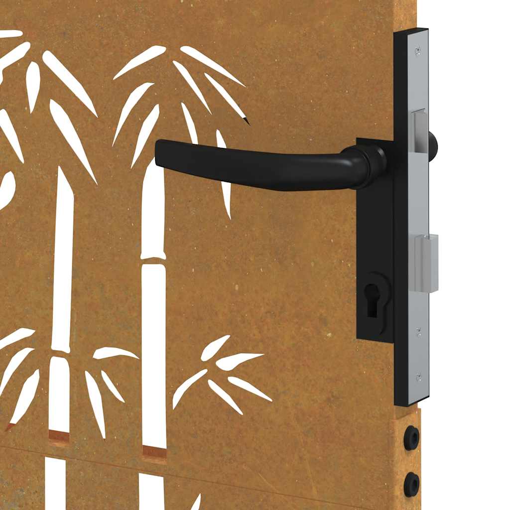 Gartentor 85x175 cm Cortenstahl Bambus-Design