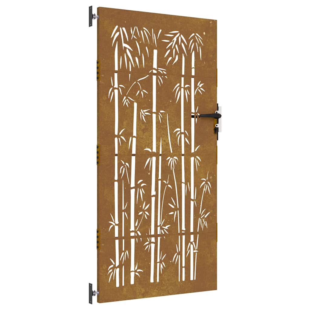 Gartentor 85x200 cm Cortenstahl Bambus-Design