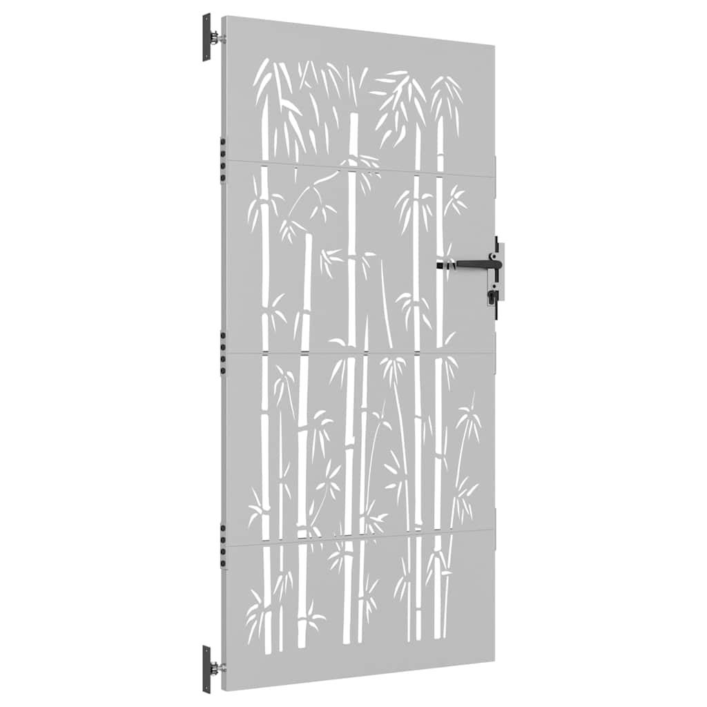 Gartentor 85x200 cm Cortenstahl Bambus-Design