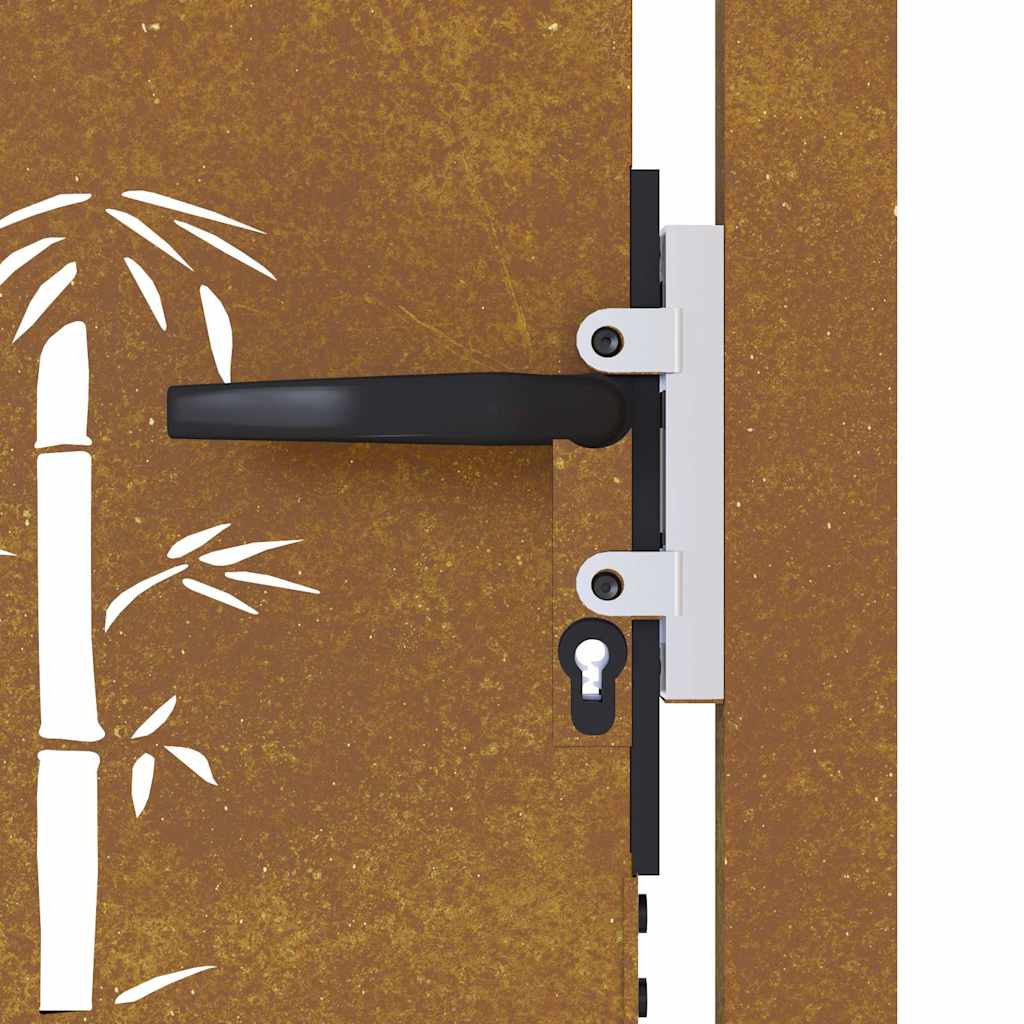 Gartentor 105x80 cm Cortenstahl Bambus-Design