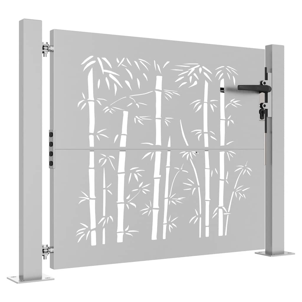 Garden gate 105x105 cm Corten steel bamboo design