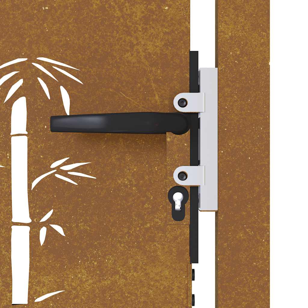 Garden gate 105x105 cm Corten steel bamboo design