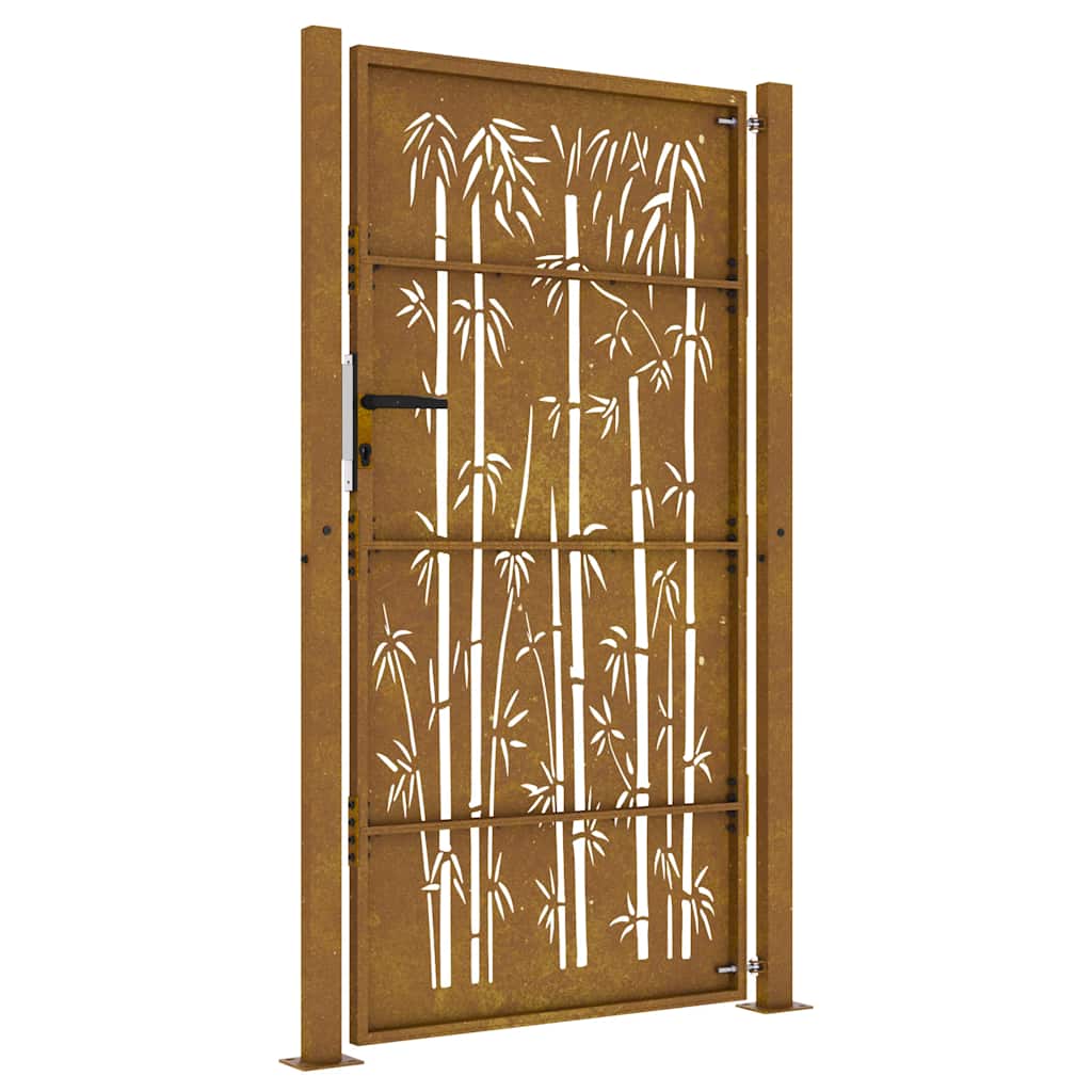 Gartentor 105x180 cm Cortenstahl Bambus-Design