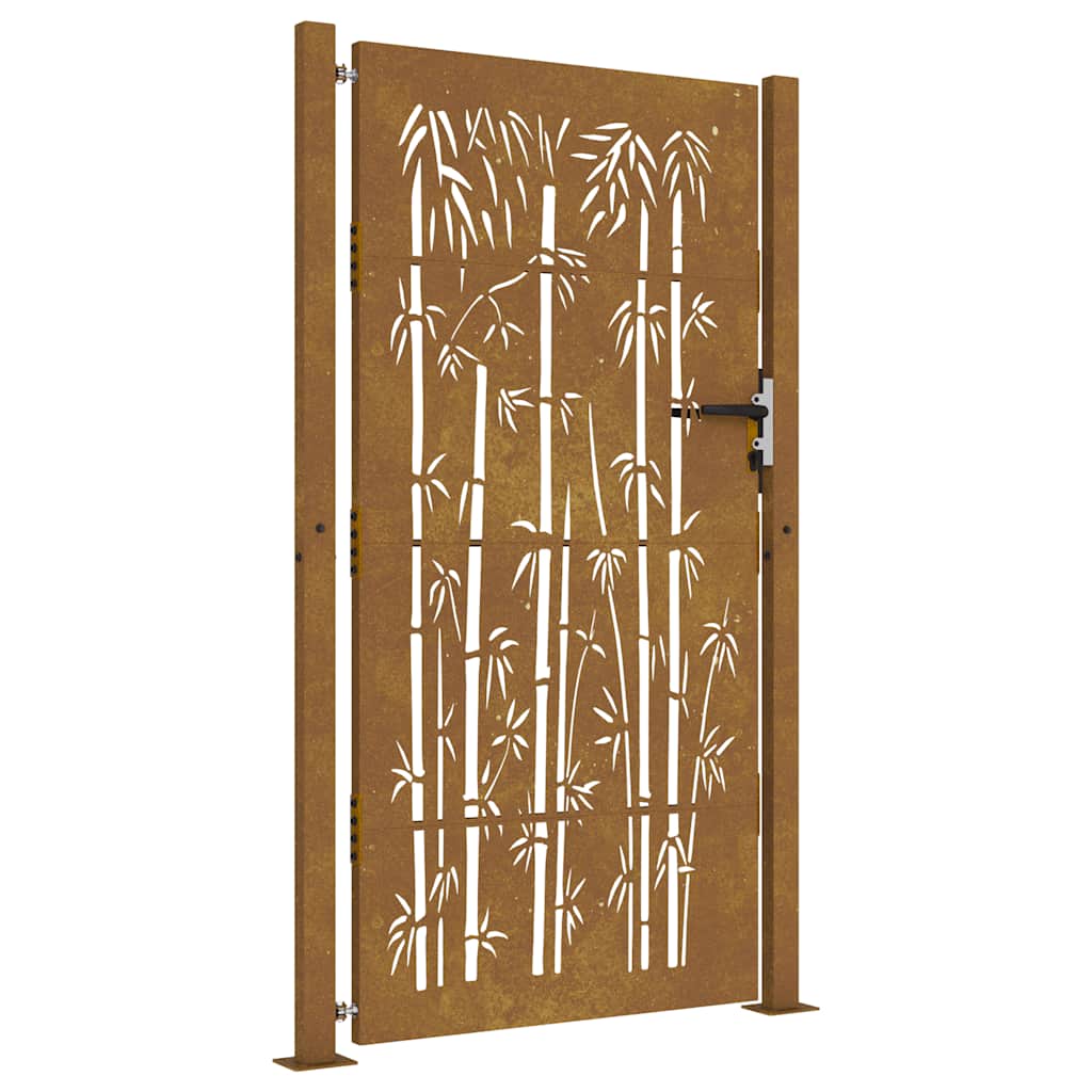 Gartentor 105x205 cm Cortenstahl Bambus-Design
