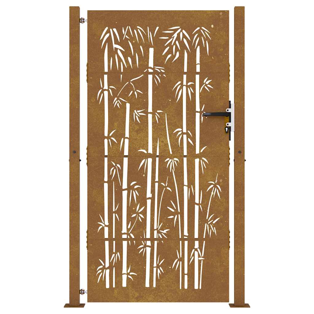 Gartentor 105x205 cm Cortenstahl Bambus-Design