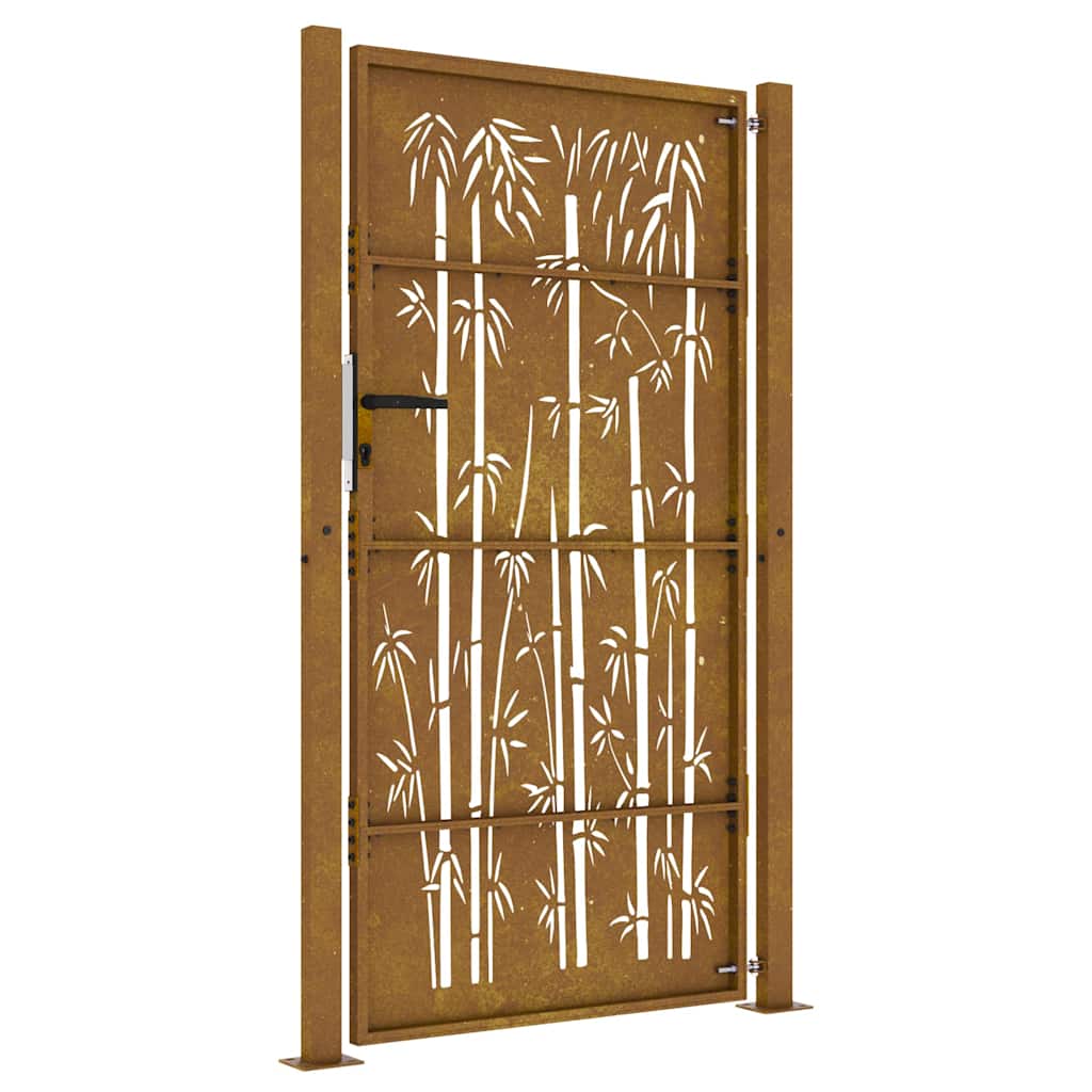 Gartentor 105x205 cm Cortenstahl Bambus-Design
