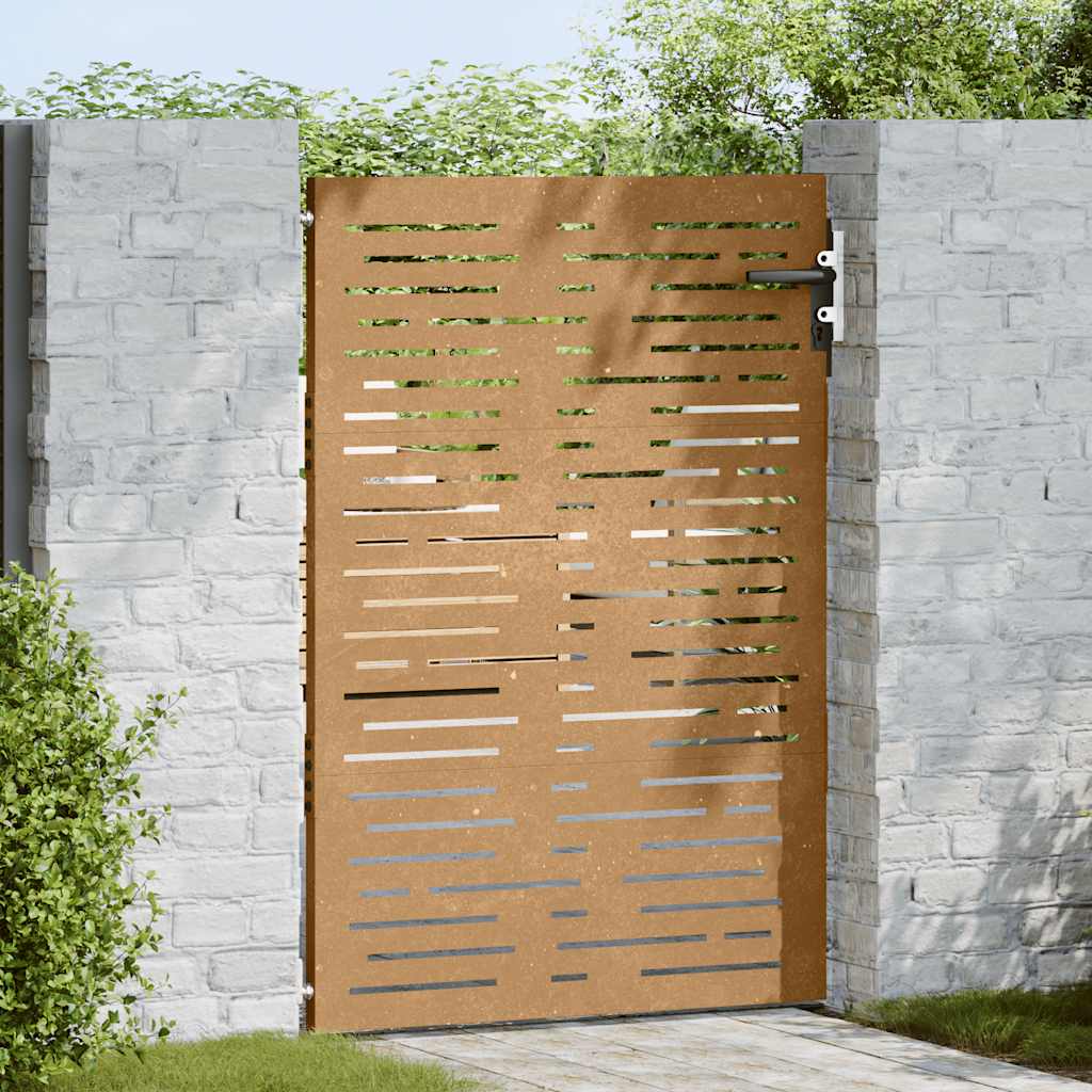 Gartentor 85x150 cm Cortenstahl Quadratisches Design