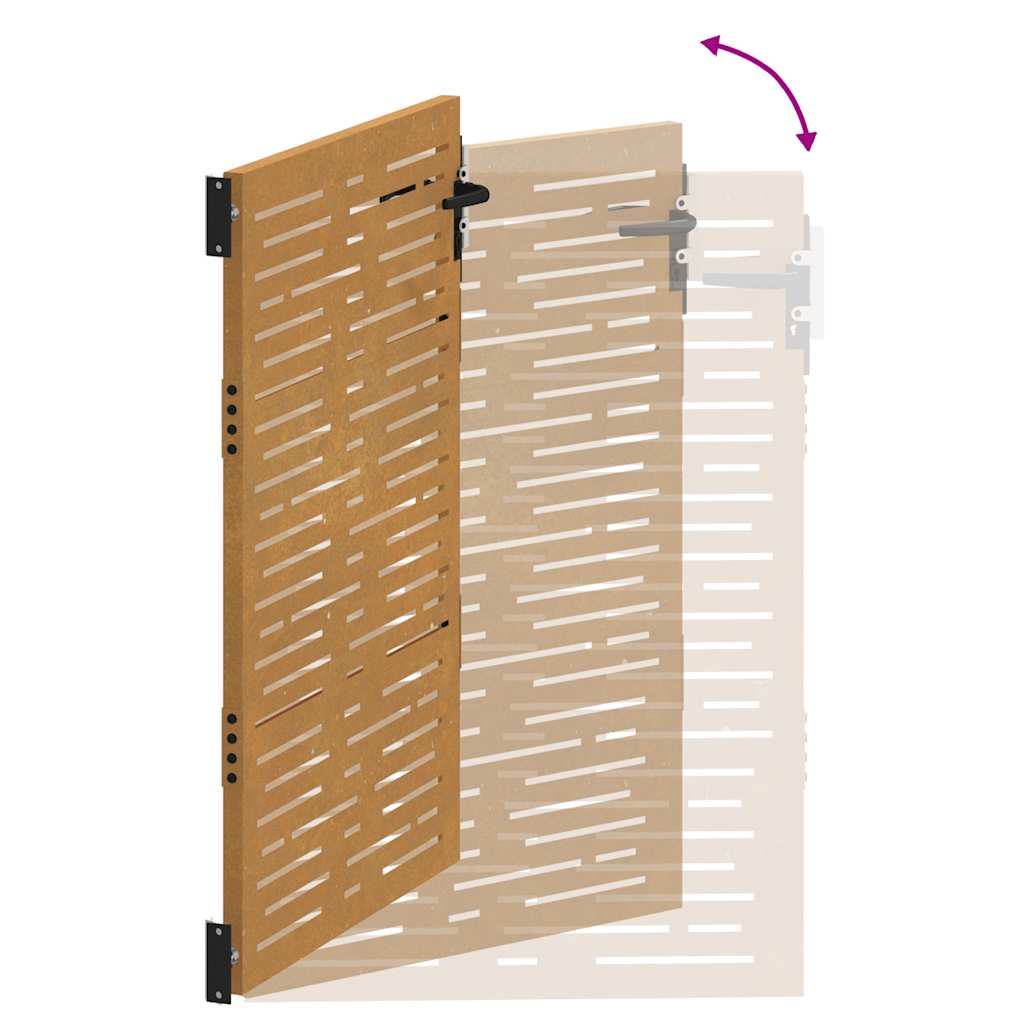 Gartentor 85x150 cm Cortenstahl Quadratisches Design