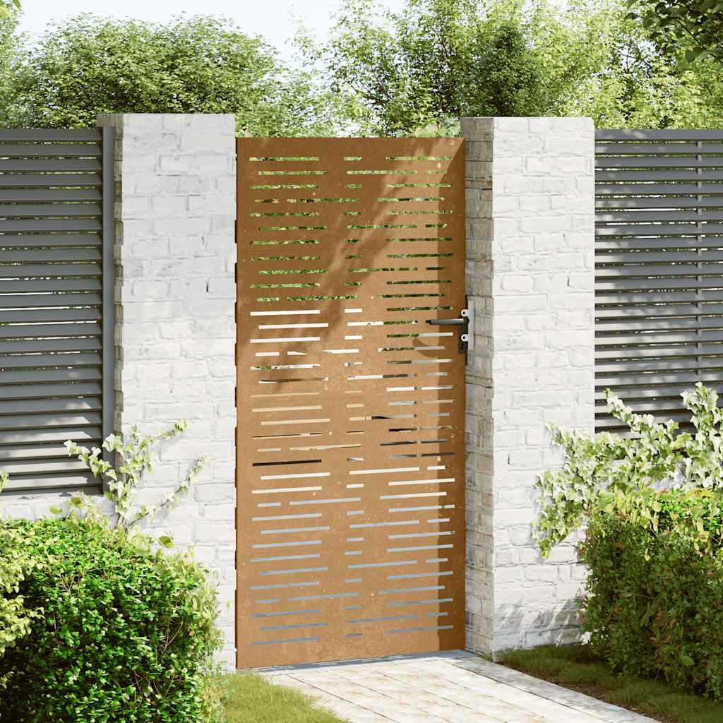 Gartentor 85x175 cm Cortenstahl Quadratisches Design