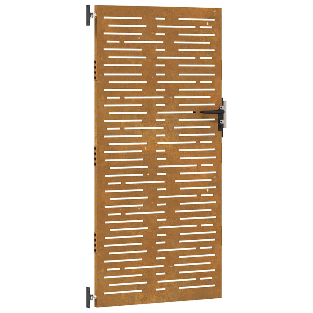 Gartentor 85x175 cm Cortenstahl Quadratisches Design