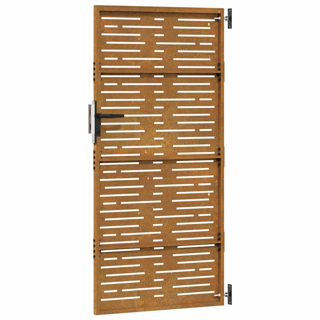 Gartentor 85x175 cm Cortenstahl Quadratisches Design