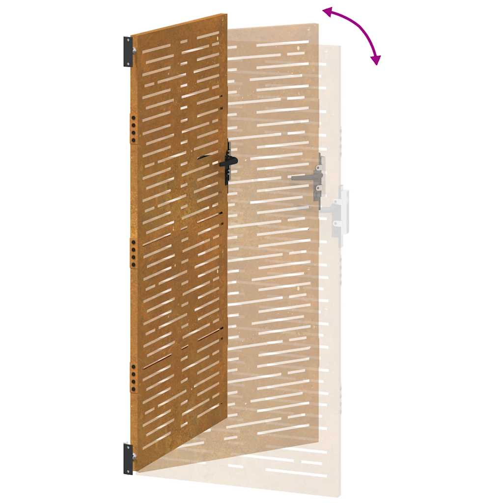 Gartentor 85x175 cm Cortenstahl Quadratisches Design
