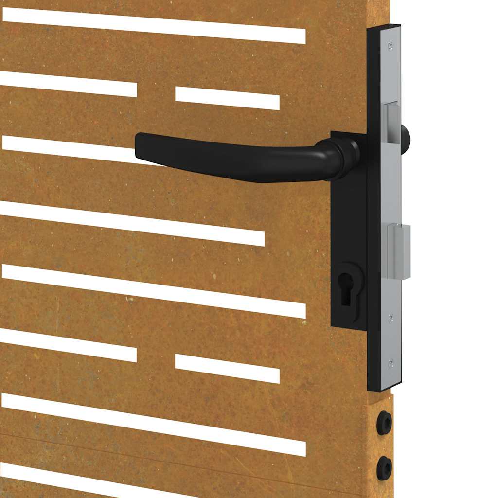 Gartentor 85x175 cm Cortenstahl Quadratisches Design