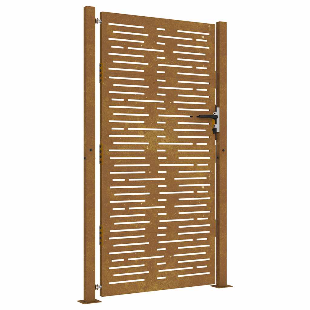 Gartentor 105x205 cm Cortenstahl Quadratisches Design