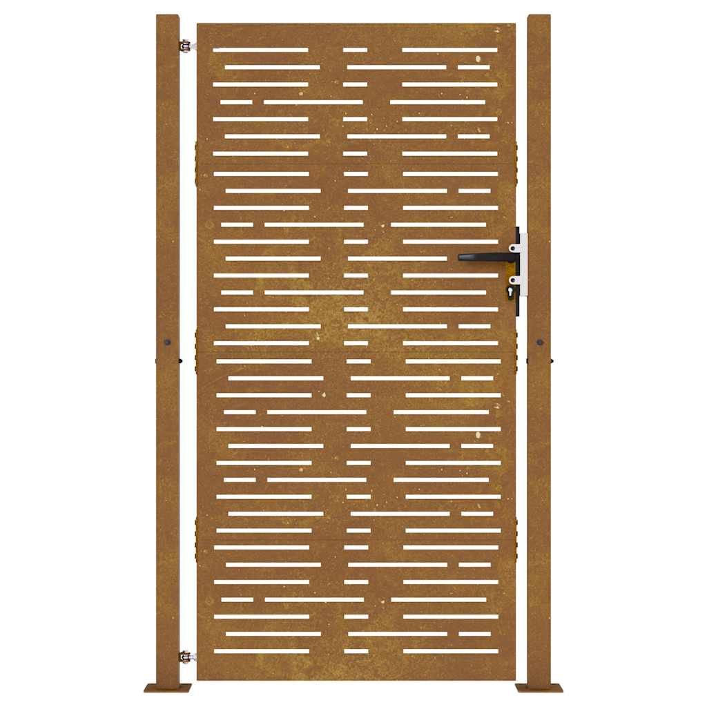 Gartentor 105x205 cm Cortenstahl Quadratisches Design