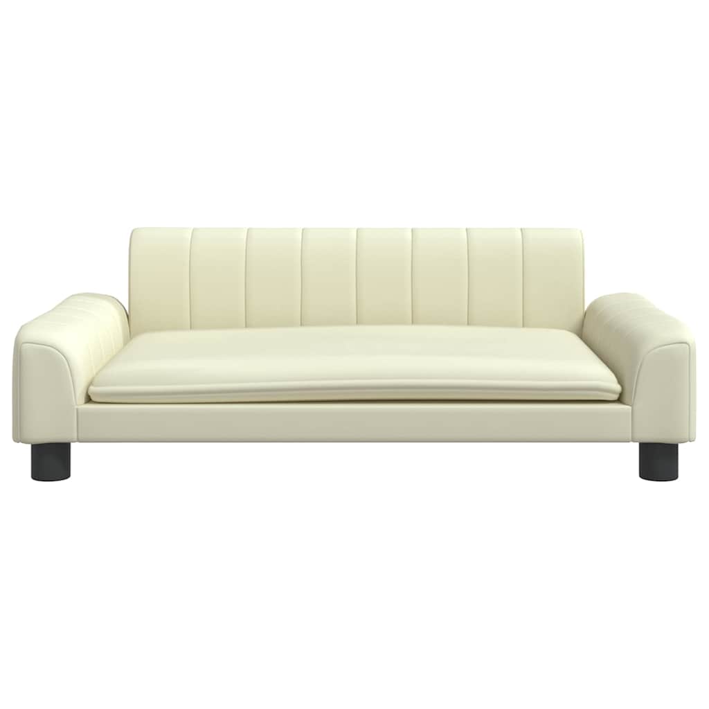 Hundebett Creme 90x53x30 cm Kunstleder