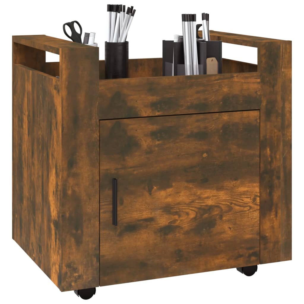 Office Cart Smoked Oak 60x45x60 cm Wood Material