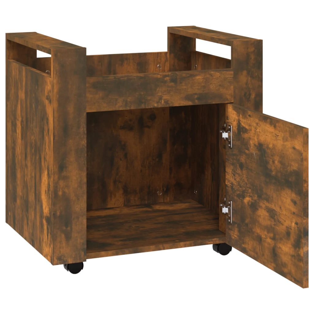 Office Cart Smoked Oak 60x45x60 cm Wood Material
