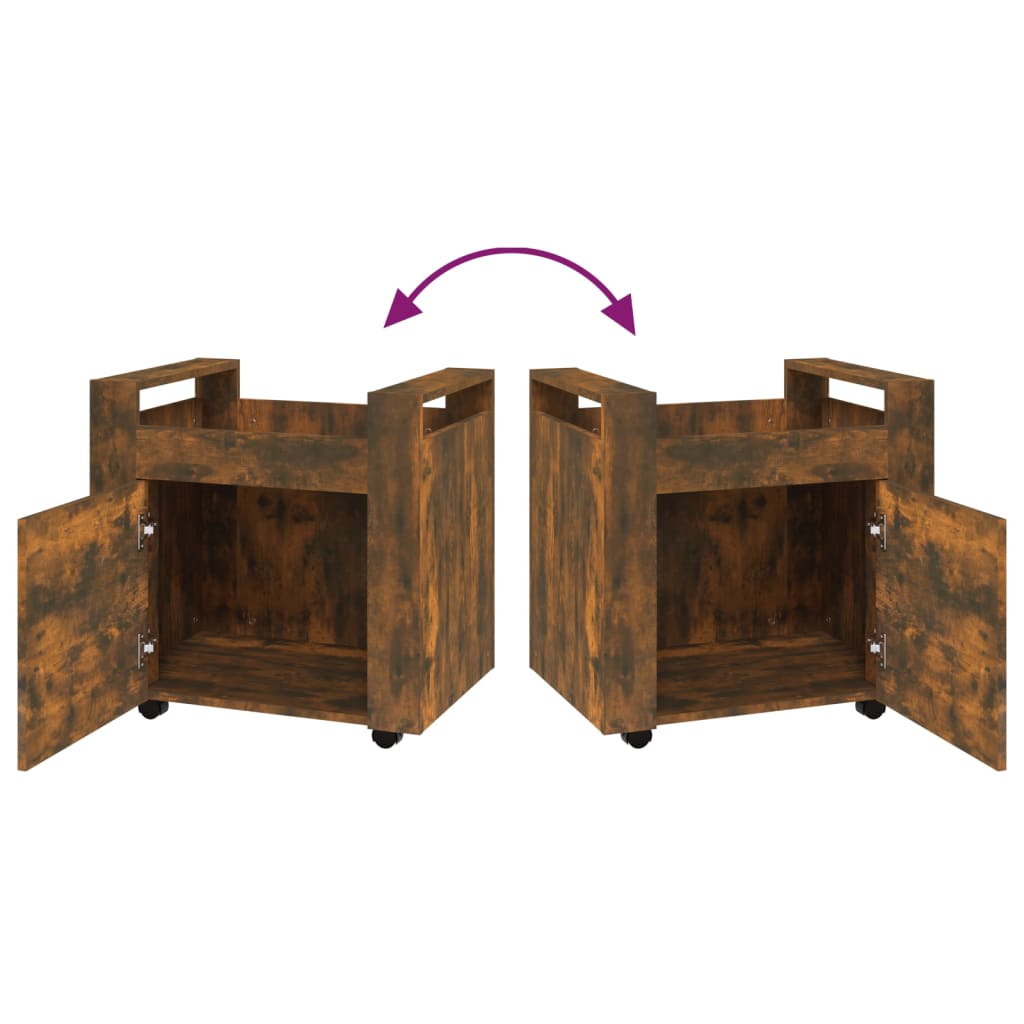 Office Cart Smoked Oak 60x45x60 cm Wood Material